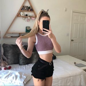 Rose and White Crop Top
